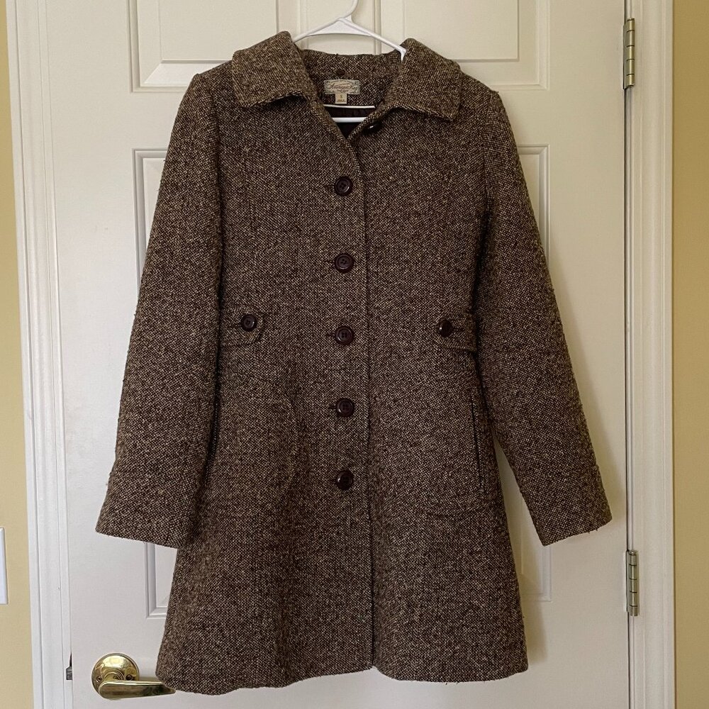 American Rag Cie Tailored Brown Tweed Coat - Fully Lined Size Small